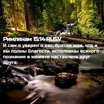 Picture 02 - Римлянам 15:14 RUSV - И сам я уверен о вас, братия - Bible Verse Picture