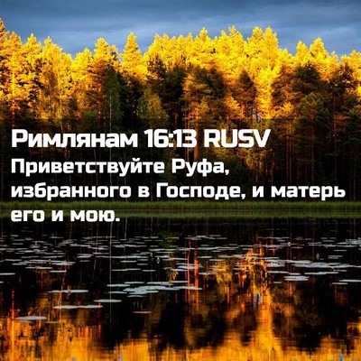 Picture 02 - Римлянам 16:13 RUSV - Приветствуйте Руфа, - Bible Verse Picture