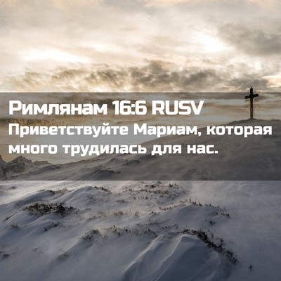 Picture 02 - Римлянам 16:6 RUSV - Приветствуйте Мариам, - Bible Verse Picture