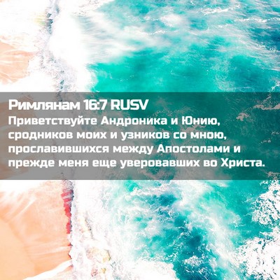 Picture 02 - Римлянам 16:7 RUSV - Приветствуйте Андроника и - Bible Verse Picture