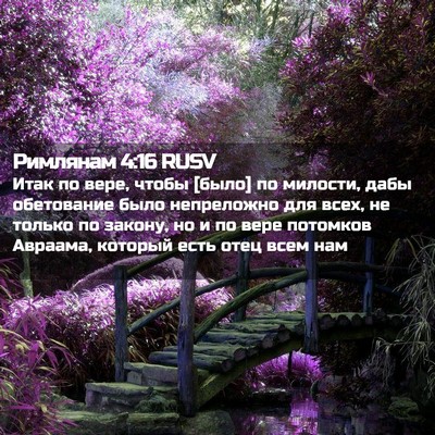 Picture 02 - Римлянам 4:16 RUSV - Итак по вере, чтобы [было] - Bible Verse Picture