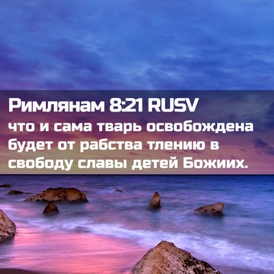 Picture 02 - Римлянам 8:21 RUSV - что и сама тварь - Bible Verse Picture
