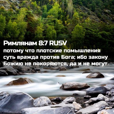 Picture 02 - Римлянам 8:7 RUSV - потому что плотские - Bible Verse Picture