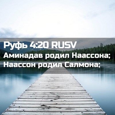 Picture 02 - Руфь 4:20 RUSV - Аминадав родил Наассона; - Bible Verse Picture