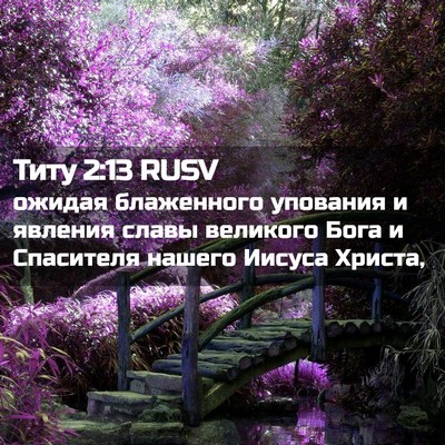 Picture 02 - Титу 2:13 RUSV - ожидая блаженного - Bible Verse Picture