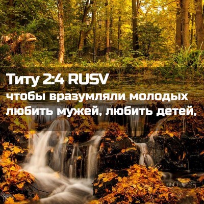 Picture 02 - Титу 2:4 RUSV - чтобы вразумляли молодых - Bible Verse Picture