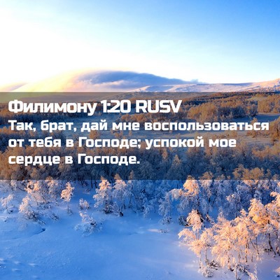 Picture 02 - Филимону 1:20 RUSV - Так, брат, дай мне - Bible Verse Picture