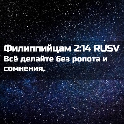 Picture 02 - Филиппийцам 2:14 RUSV - Всё делайте без ропота и - Bible Verse Picture