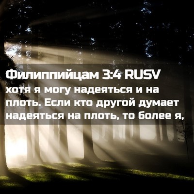 Picture 02 - Филиппийцам 3:4 RUSV - хотя я могу надеяться и на - Bible Verse Picture