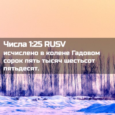 Picture 02 - Числа 1:25 RUSV - исчислено в колене Гадовом - Bible Verse Picture