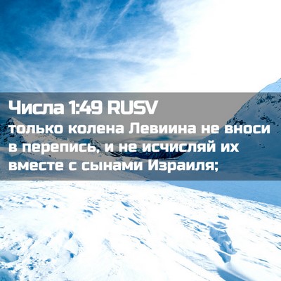 Picture 02 - Числа 1:49 RUSV - только колена Левиина не - Bible Verse Picture