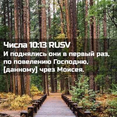 Picture 02 - Числа 10:13 RUSV - И поднялись они в первый - Bible Verse Picture