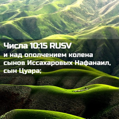 Picture 02 - Числа 10:15 RUSV - и над ополчением колена - Bible Verse Picture