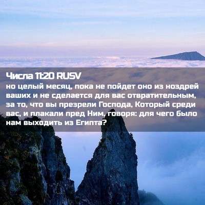 Picture 02 - Числа 11:20 RUSV - но целый месяц, пока не - Bible Verse Picture