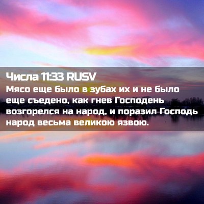 Picture 02 - Числа 11:33 RUSV - Мясо еще было в зубах их и - Bible Verse Picture