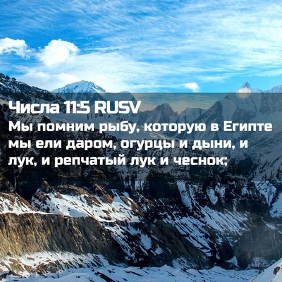 Picture 02 - Числа 11:5 RUSV - Мы помним рыбу, которую в - Bible Verse Picture