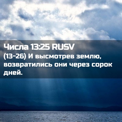 Picture 02 - Числа 13:25 RUSV - (13-26) И высмотрев землю, - Bible Verse Picture