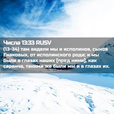 Picture 02 - Числа 13:33 RUSV - (13-34) там видели мы и - Bible Verse Picture