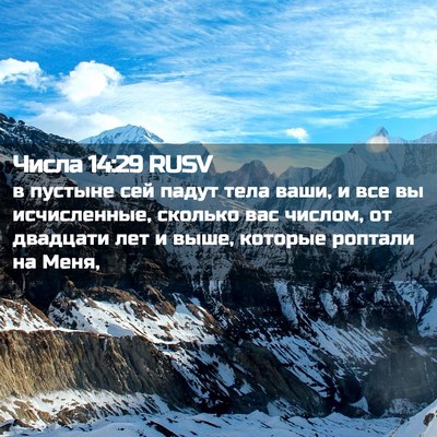 Picture 02 - Числа 14:29 RUSV - в пустыне сей падут тела - Bible Verse Picture
