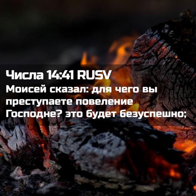 Picture 02 - Числа 14:41 RUSV - Моисей сказал: для чего вы - Bible Verse Picture