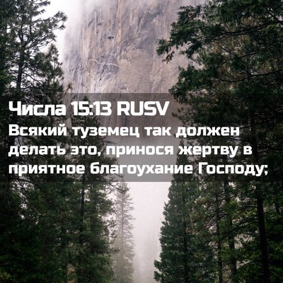 Picture 02 - Числа 15:13 RUSV - Всякий туземец так должен - Bible Verse Picture