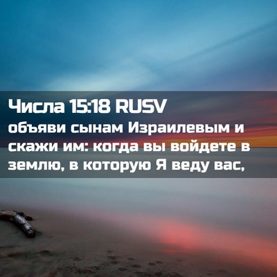 Picture 02 - Числа 15:18 RUSV - объяви сынам Израилевым и - Bible Verse Picture