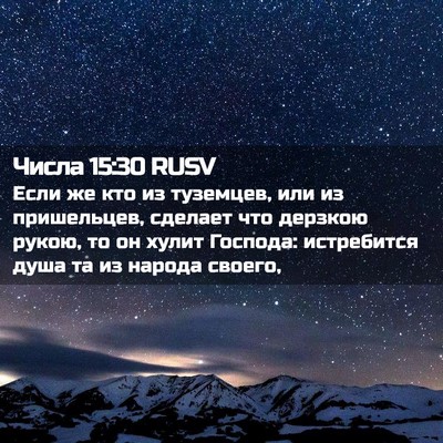 Picture 02 - Числа 15:30 RUSV - Если же кто из туземцев, - Bible Verse Picture