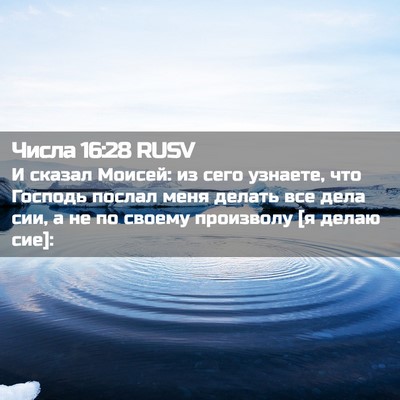 Picture 02 - Числа 16:28 RUSV - И сказал Моисей: из сего - Bible Verse Picture