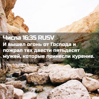 Picture 02 - Числа 16:35 RUSV - И вышел огонь от Господа и - Bible Verse Picture