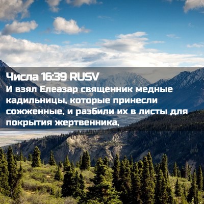 Picture 02 - Числа 16:39 RUSV - И взял Елеазар священник - Bible Verse Picture