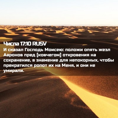 Picture 02 - Числа 17:10 RUSV - И сказал Господь Моисею: - Bible Verse Picture