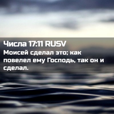 Picture 02 - Числа 17:11 RUSV - Моисей сделал это; как - Bible Verse Picture