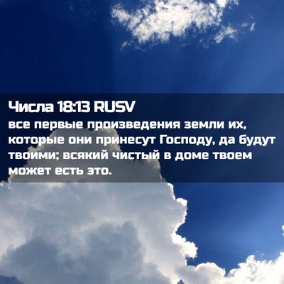 Picture 02 - Числа 18:13 RUSV - все первые произведения - Bible Verse Picture
