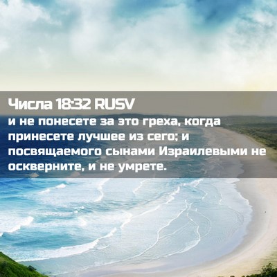 Picture 02 - Числа 18:32 RUSV - и не понесете за это греха, - Bible Verse Picture