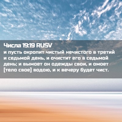 Picture 02 - Числа 19:19 RUSV - и пусть окропит чистый - Bible Verse Picture