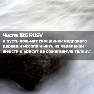 Picture 02 - Числа 19:6 RUSV - и пусть возьмет священник - Bible Verse Picture