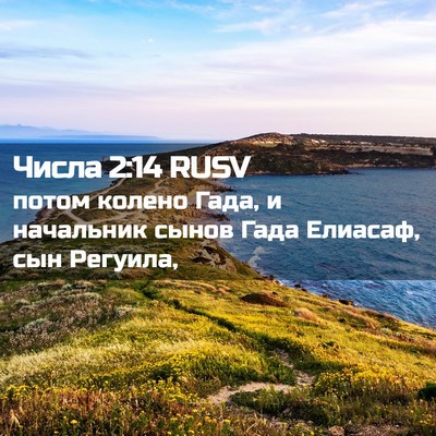 Picture 02 - Числа 2:14 RUSV - потом колено Гада, и - Bible Verse Picture