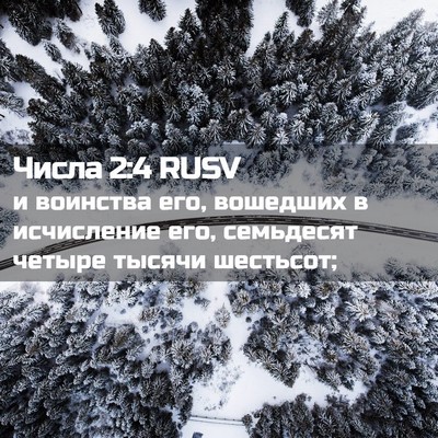 Picture 02 - Числа 2:4 RUSV - и воинства его, вошедших в - Bible Verse Picture