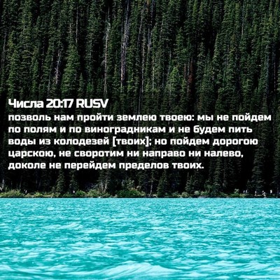 Picture 02 - Числа 20:17 RUSV - позволь нам пройти землею - Bible Verse Picture