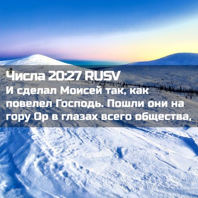 Picture 02 - Числа 20:27 RUSV - И сделал Моисей так, как - Bible Verse Picture