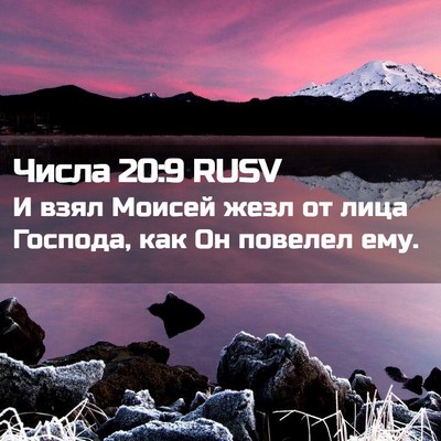 Picture 02 - Числа 20:9 RUSV - И взял Моисей жезл от лица - Bible Verse Picture