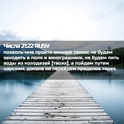 Picture 02 - Числа 21:22 RUSV - позволь мне пройти землею - Bible Verse Picture