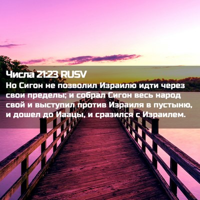 Picture 02 - Числа 21:23 RUSV - Но Сигон не позволил - Bible Verse Picture