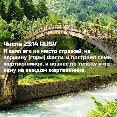 Picture 02 - Числа 23:14 RUSV - И взял его на место - Bible Verse Picture