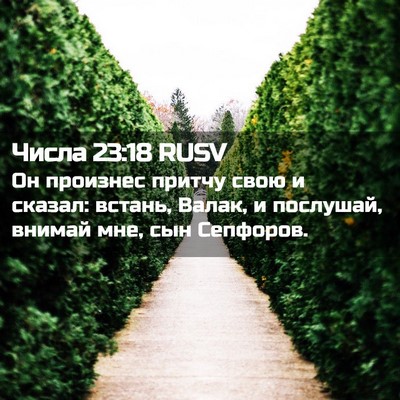 Picture 02 - Числа 23:18 RUSV - Он произнес притчу свою и - Bible Verse Picture