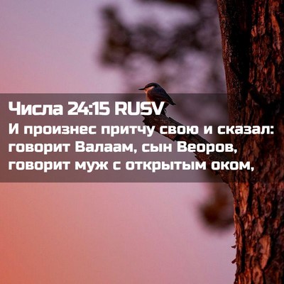 Picture 02 - Числа 24:15 RUSV - И произнес притчу свою и - Bible Verse Picture