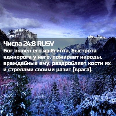 Picture 02 - Числа 24:8 RUSV - Бог вывел его из Египта, - Bible Verse Picture