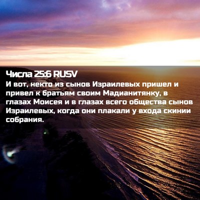 Picture 02 - Числа 25:6 RUSV - И вот, некто из сынов - Bible Verse Picture