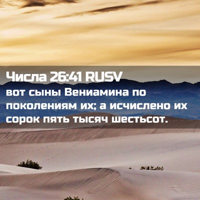 Picture 02 - Числа 26:41 RUSV - вот сыны Вениамина по - Bible Verse Picture