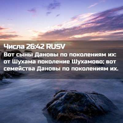 Picture 02 - Числа 26:42 RUSV - Вот сыны Дановы по - Bible Verse Picture